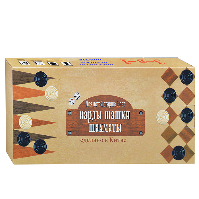 Игра 3 в 1 00-3181 "Шахматы, нарды, шашки"