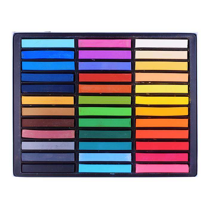 Пастель сухая художественная мягкая 36 цветов, квадратное сечение 65x10 мм