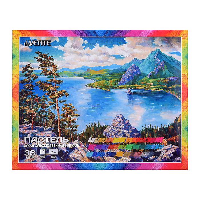 Пастель сухая художественная мягкая 36 цветов, квадратное сечение 65x10 мм