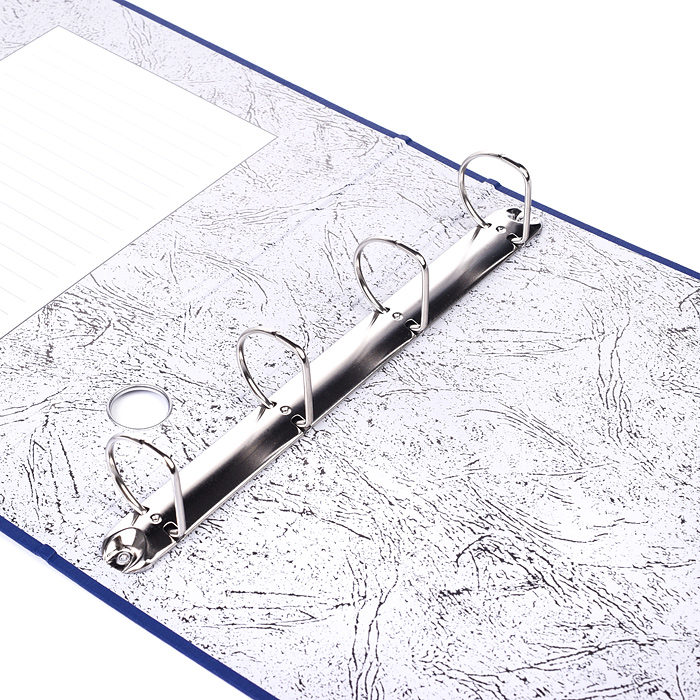 Папка на кольцах A4 50 мм, 4 кольца диаметром 40 мм PP синяя