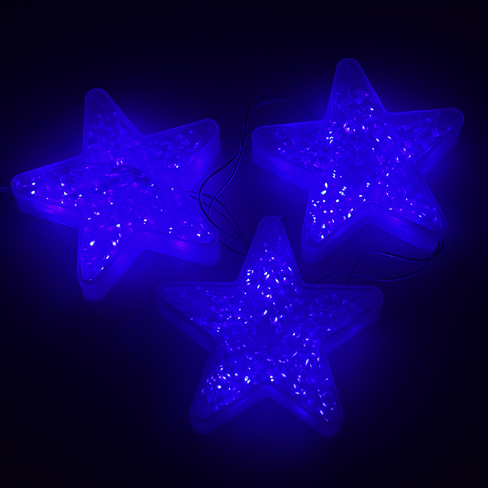Фото к товару Электрогирлянда 3 Звезды, 0,9 м, синий Электрогирлянда 3 Звезды, 0,9 м, синий