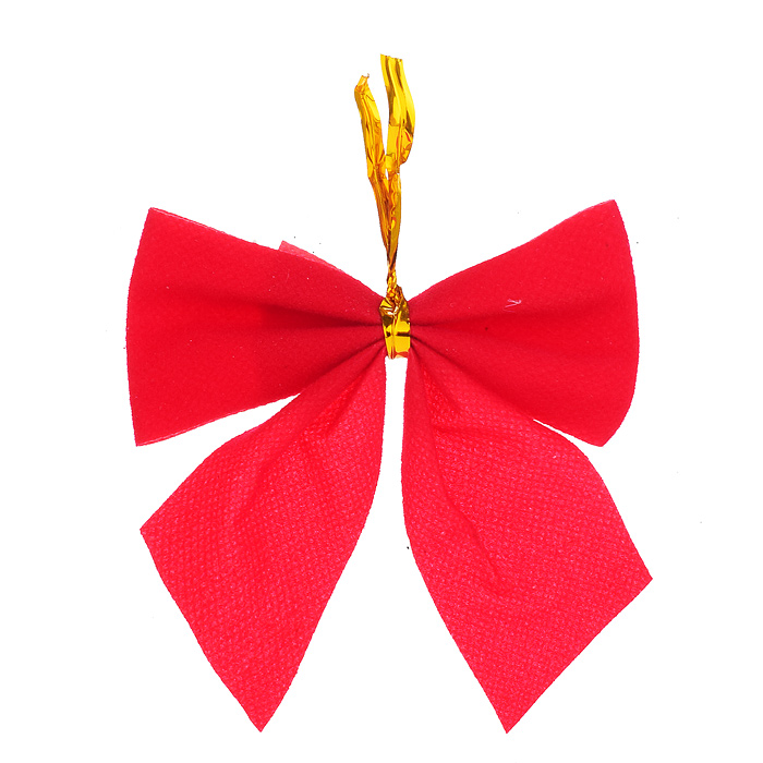 Новогоднее украшение S0914 "Бантики" красные (12шт.* 5см.)