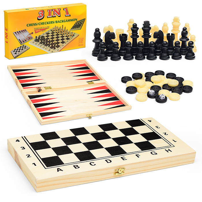 Игра 00-3177, 3 в 1 "Шахматы, шашки,нарды"