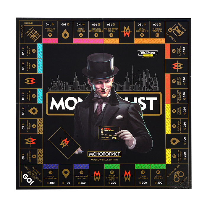 Фото к товару Игра настольная "Монополист" Black Edition (Tom Toyer) Игра настольная "Монополист" Black Edition (Tom Toyer)