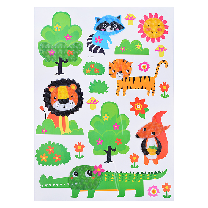 Наклейки интерьерные фигурные "Животные.Большой МИКС ", размер наклейки 50*70см.