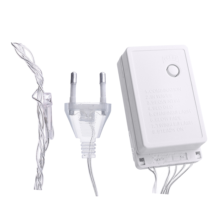 Фото к товару Электрогирлянда "Водопад" S1268-4 светодиодная 1,5*2м., белая Электрогирлянда "Водопад" S1268-4 светодиодная 1,5*2м., белая