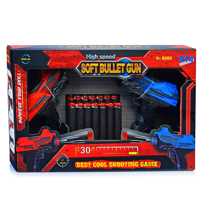 Фото к товару Пистолет FJ422 "Double" с мягкими полимерными пулями, в коробке Пистолет FJ422 "Double" с мягкими полимерными пулями, в коробке