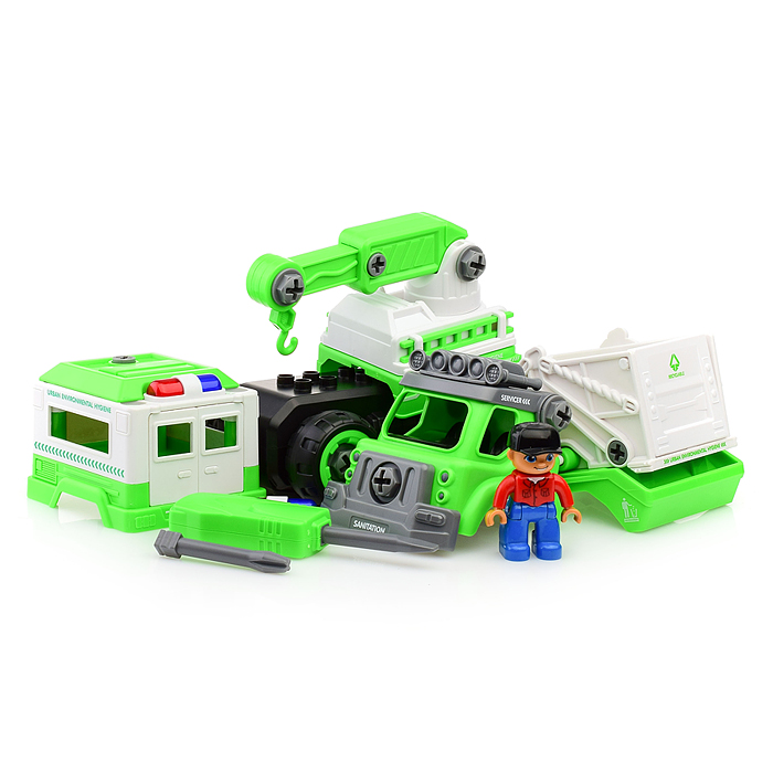 Конструктор LM8042/43/44-SY-3 "Городские службы" зеленый, в коробке