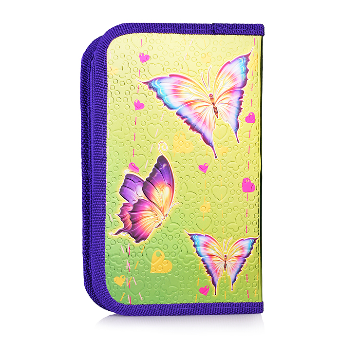 Пенал односекционный большой, печать на фольге+конгрев "Цветочная принцесса" 190/115