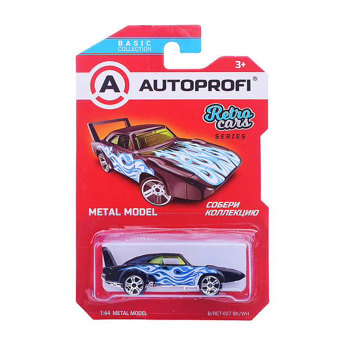 Машинка коллекционная 1:64, Серия Retro Cars, чёрн./белый Машинка коллекционная 1:64, Серия Retro Cars, чёрн./белый