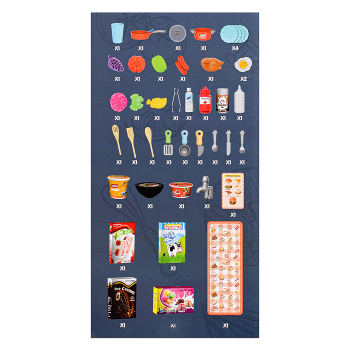 Игровой набор кухня MJL-708 "Время игры"  цвет синий, в коробке