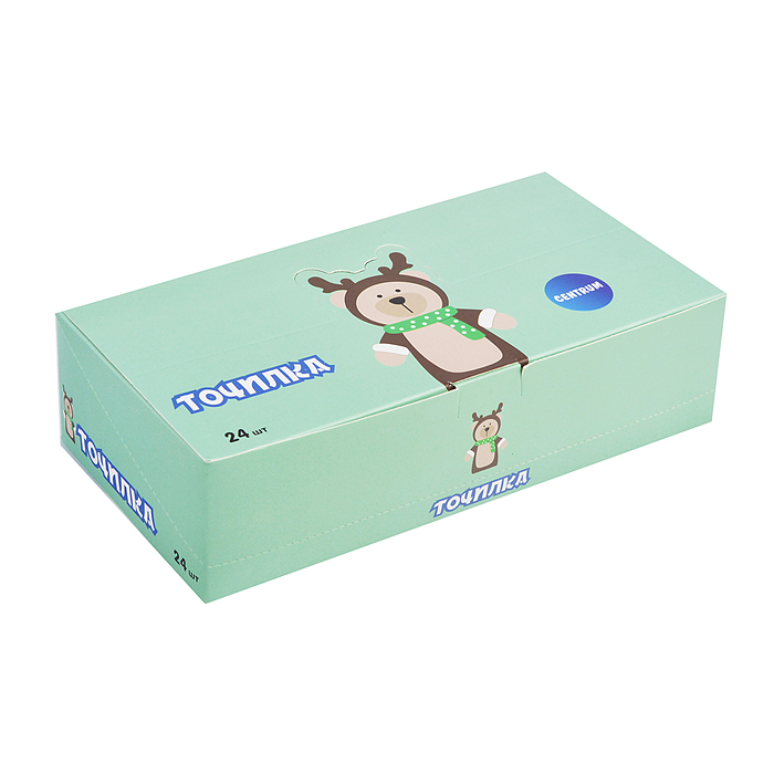 Точилка пластиковая "Мишка" 4,5 х 4 см. в дисплее