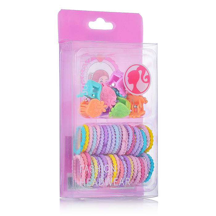 Набор резинок/заколок для волос 00-3867 "Клубнички" 60 предметов