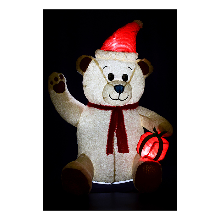 Фото к товару Медведь S1774 с колпачком и подарком, надувной, со встроенным вентилятором (120см) Медведь S1774 с колпачком и подарком, надувной, со встроенным вентилятором (120см)