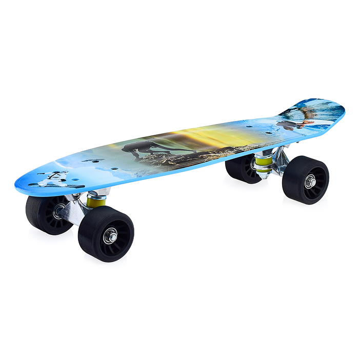 Скейтборд подростковый ROCKET 57x15 см,колеса PU