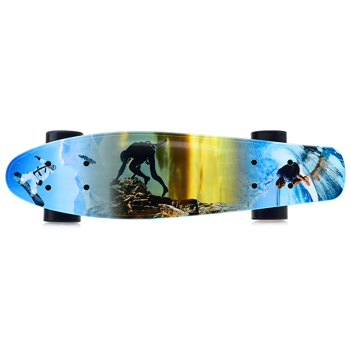 Скейтборд подростковый ROCKET 57x15 см,колеса PU