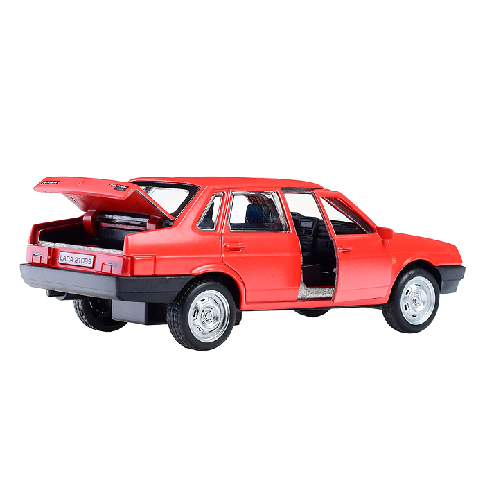 Машина металл. Lada "ВАЗ-21099 "Спутник 12 см, (открыв. дв, баг, красный) инерц, в коробке
