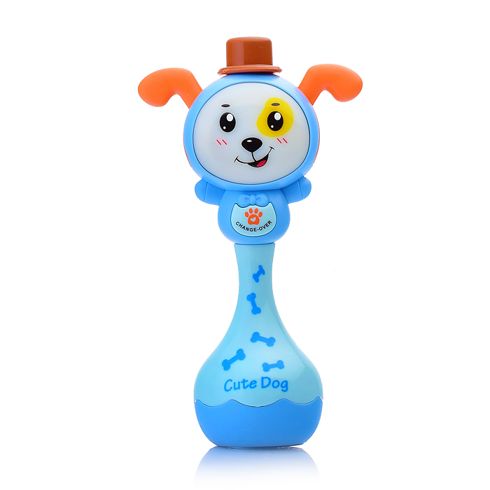 Погремушка музыкальная с подсветкой Y0067-4 "Щенок" в коробке