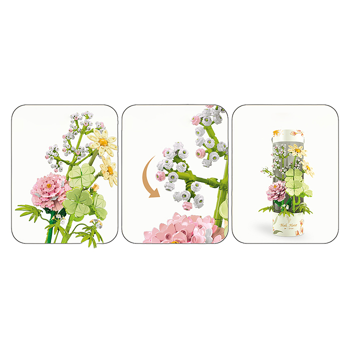 Конструктор 611051 "Цветочная композиция" (598 дет.) в коробке