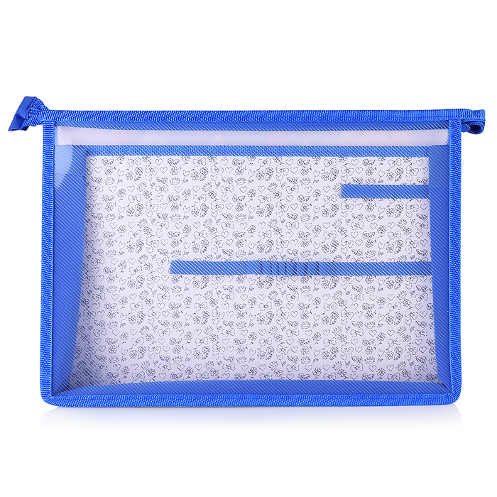 Папка для труда А4 пластиковая, молния сверху с дизайном "Мультяшные зверята"