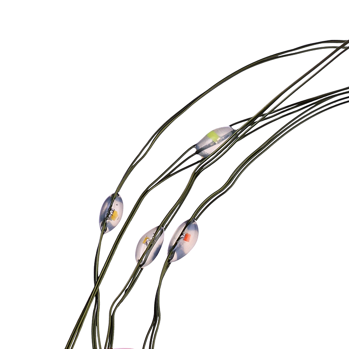 Электрогирлянда Роса 30м, 300 ламп, зеленый провод, цветная