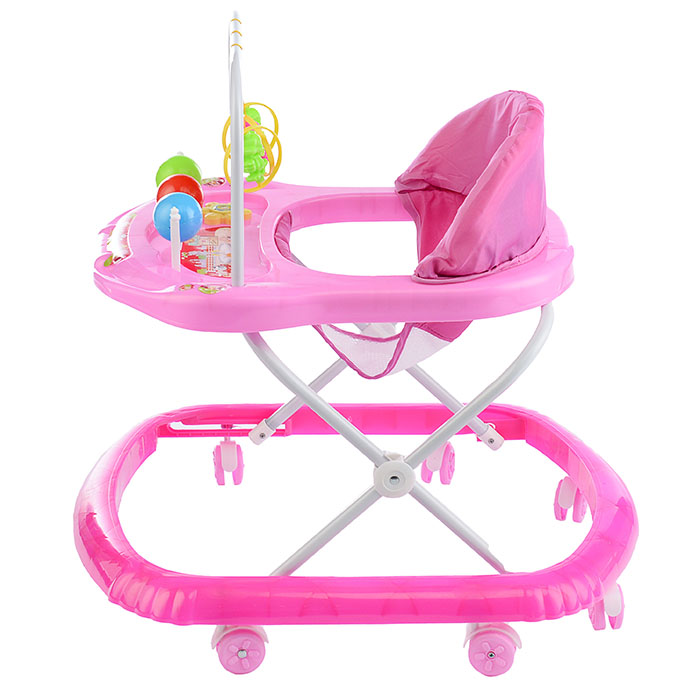 Ходунки 902-E-1 "Шарики" с подвесными игрушками (розовый) пакете