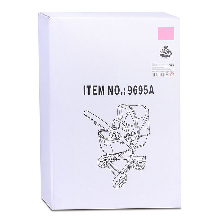 Фото к товару Коляска для кукол 9695A металлическая, регулируемая ручка, с корзиной, цвет розово-бородовый Коляска для кукол 9695A металлическая, регулируемая ручка, с корзиной, цвет розово-бородовый