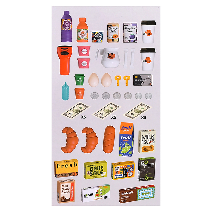 Игровой набор супермаркет 668-130 "Мой магазин" (54 предмета) в коробке