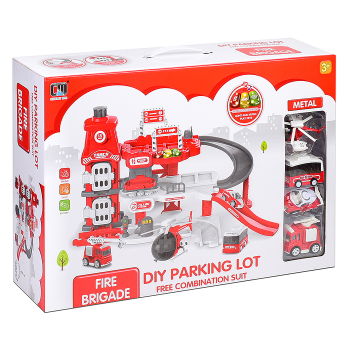 Парковка CLM-992 "Микс" красная, в коробке