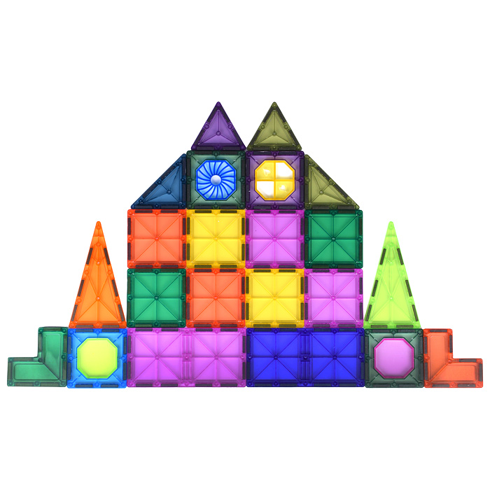 Конструктор магнитный S-C011 "Замок" с прожектором (31 дет.) в коробке