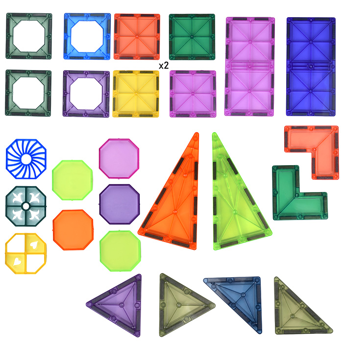 Конструктор магнитный S-C011 "Замок" с прожектором (31 дет.) в коробке