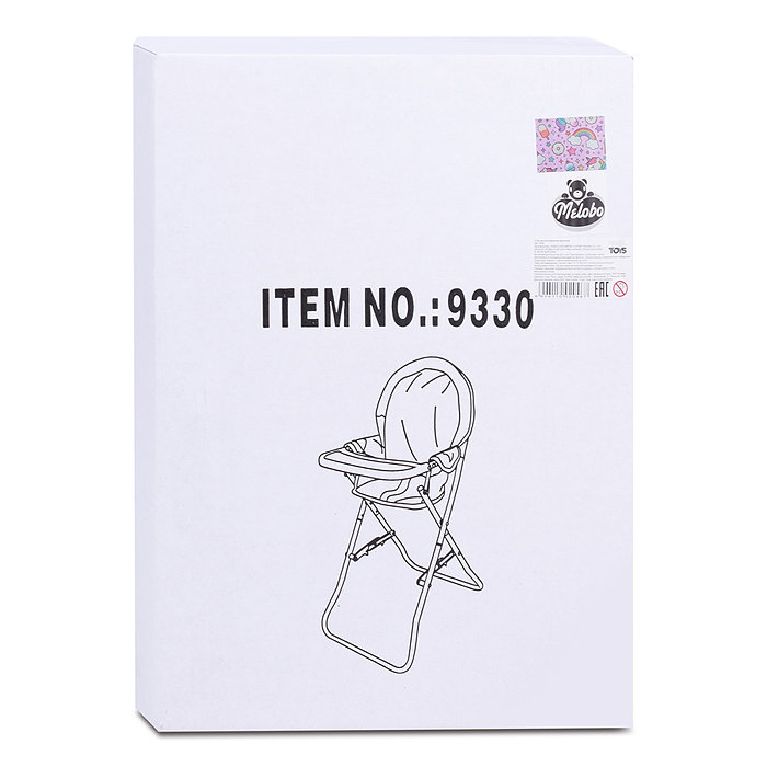 Стульчик для кормления кукол 9331 игрушечный, цвет вишенки на белом