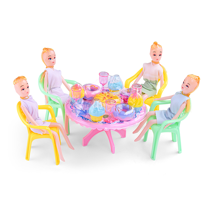 Набор мебели B8-01 "Food delicious" с куклами, под колпаком