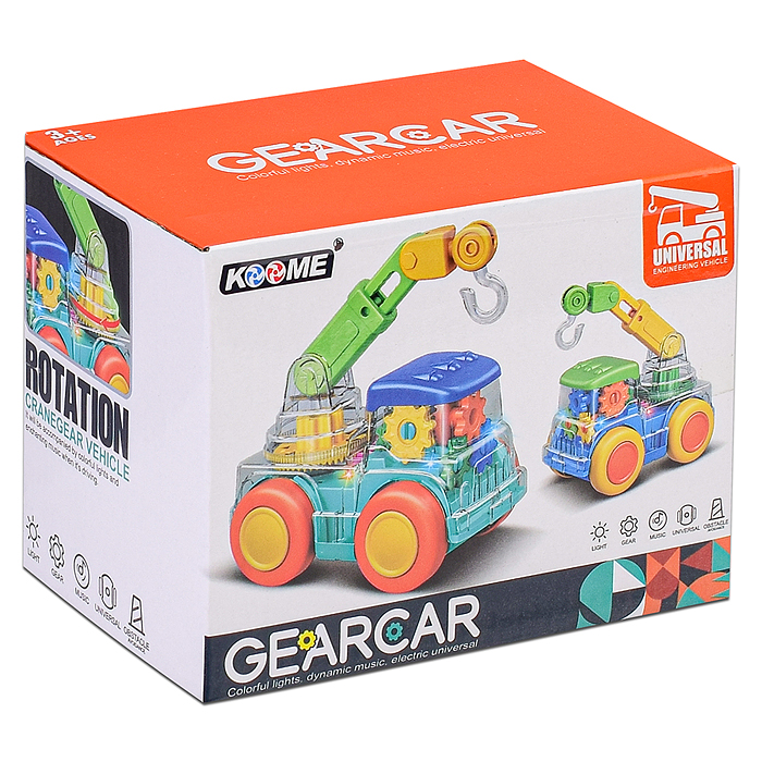 Машина M04-B "Автокран" на батарейках, в коробке