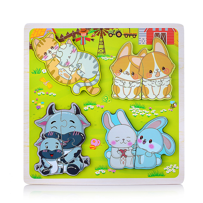 Пазл-вкладыш D1699 "Игривые зверята"