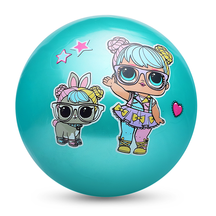 Мяч пвх 23 см "Куклы-модницы" с наклейкой, в сетке 