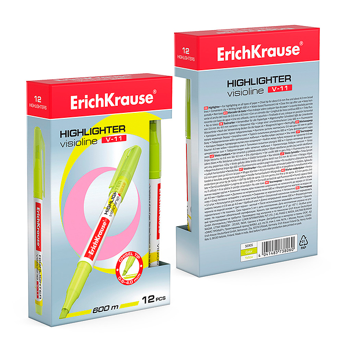 Текстмаркер Visioline V-11 Neon, цвет чернил желтый 