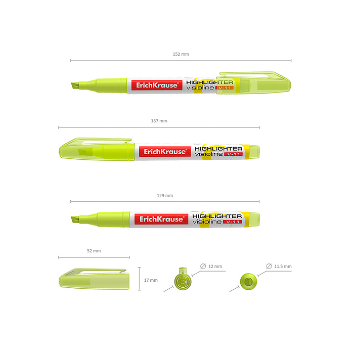 Текстмаркер Visioline V-11 Neon, цвет чернил желтый 