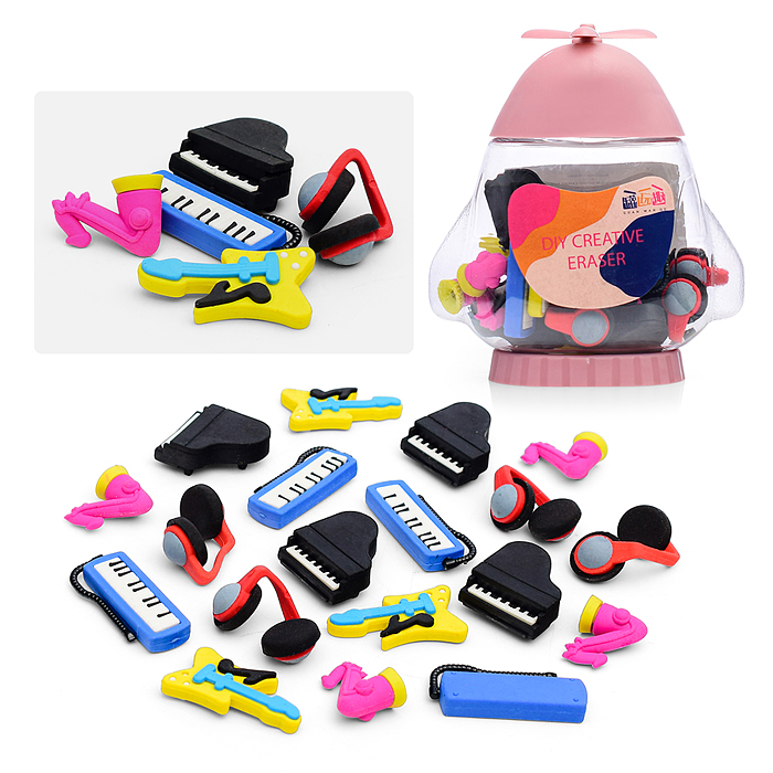 Набор ластиков XC-10 "Музыкальные инструменты" в банке