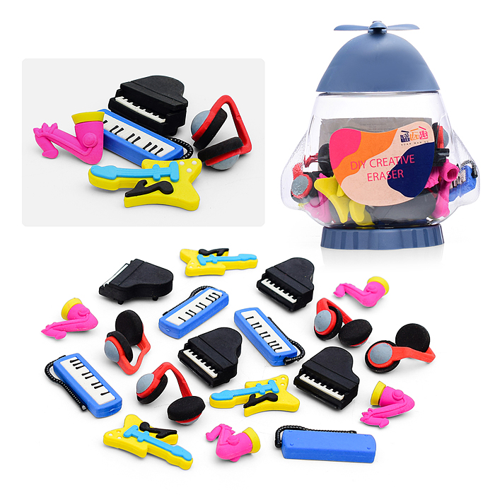 Набор ластиков XC-10 "Музыкальные инструменты" в банке