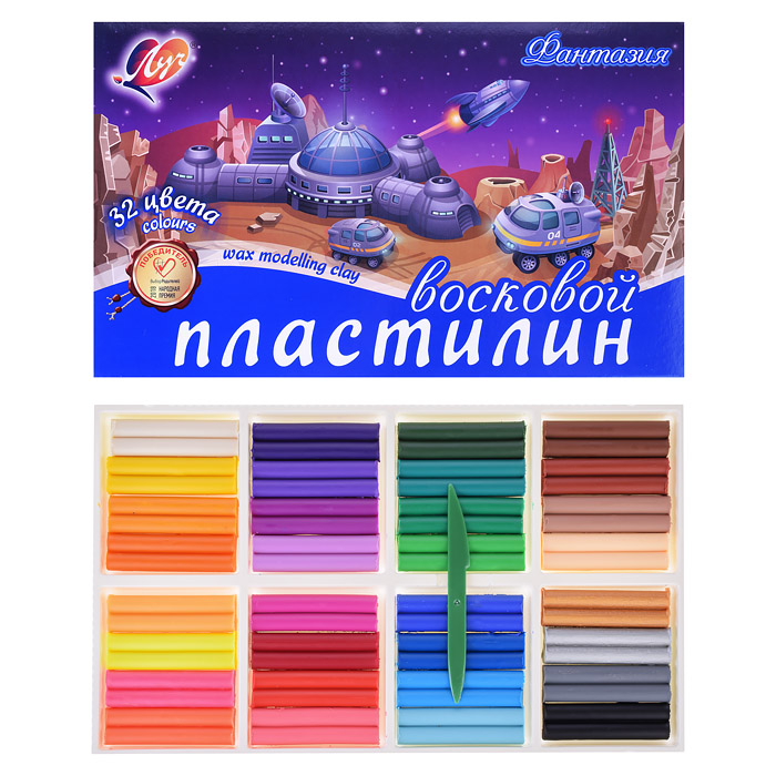 Пластилин мягкий (восковой) "Фантазия" 32 цвета Пластилин мягкий (восковой) "Фантазия" 32 цвета