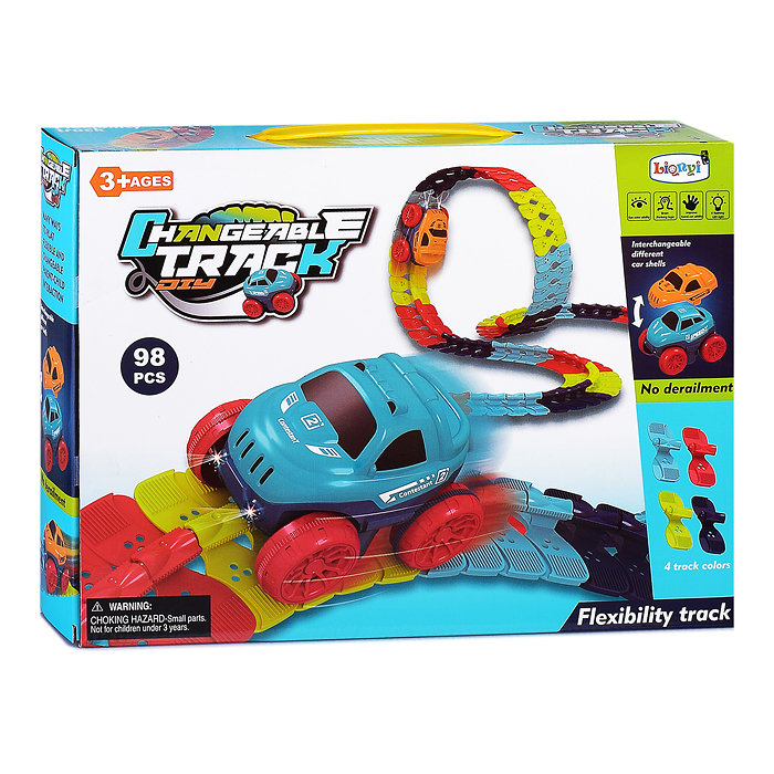 Автотрек гибкий 1366A-02 "Changeable" (96 дет.) в коробке