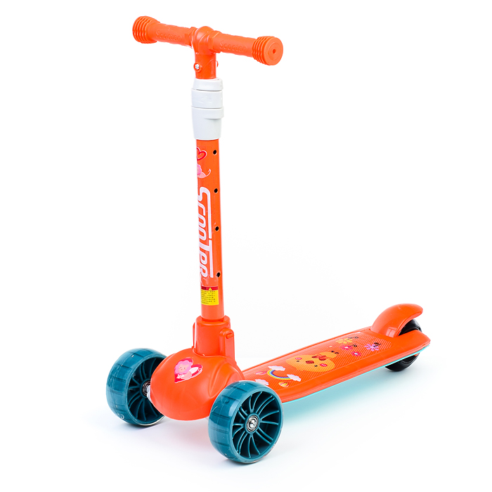 Самокат U038228Y 3-х кол., оранжевый, PU, ABEC 7, в коробке