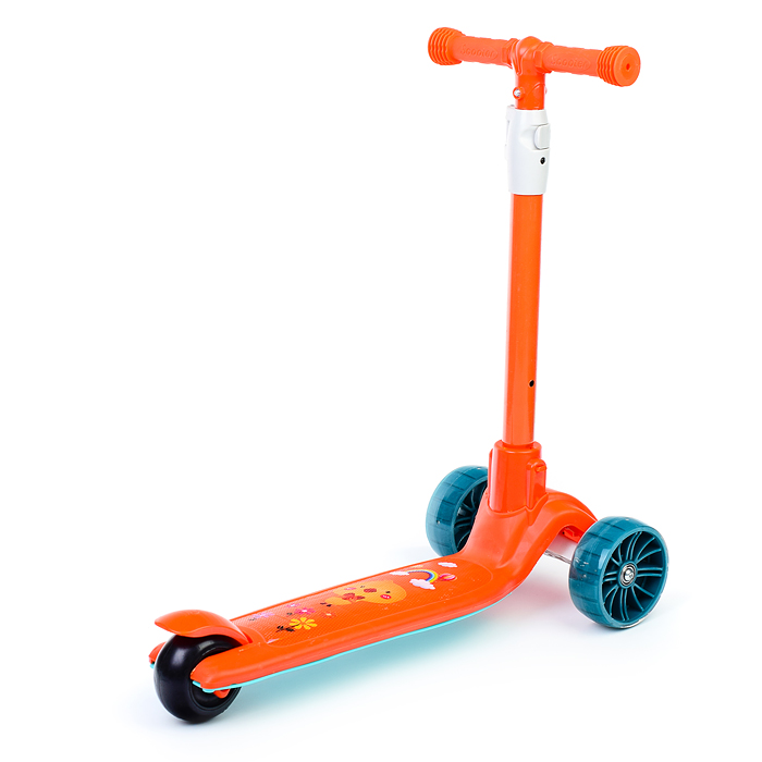 Самокат U038228Y 3-х кол., оранжевый, PU, ABEC 7, в коробке