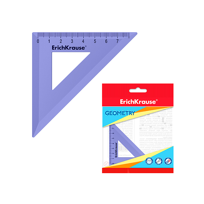 Угольник пластиковый Pastel, 45°/7см, фиолетовый, во флоупаке