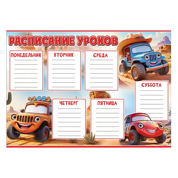 Расписание уроков "Машинки"