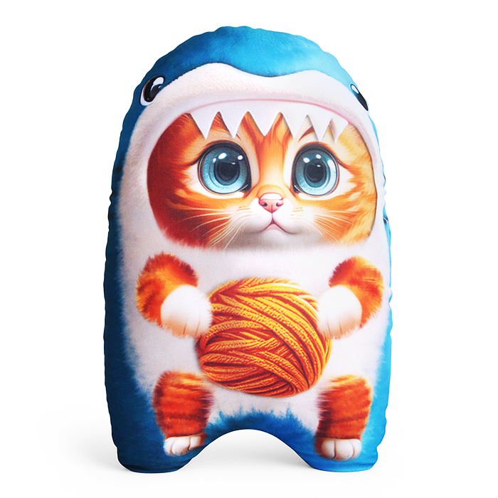 Игрушка антистресс "Кот" Синяя акула, 30 см.