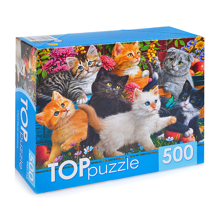 Пазлы 500 TOPpuzzle "Игривые котята"