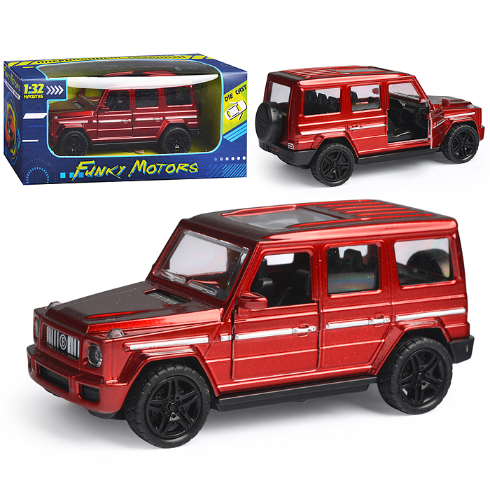 Бордовая инерционная машинка Внедорожник люкс die-cast, 1:32, открывающиеся двери, Funky Toys, FT110