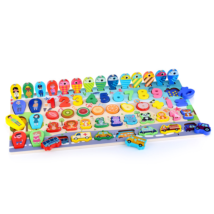 Фото к товару Набор D1163 "Сортер-Вкладыш" MAXI с магнитной рыбалкой Набор D1163 "Сортер-Вкладыш" MAXI с магнитной рыбалкой